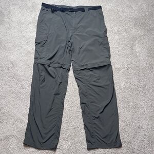 COLUMBIA Omni-Shade Convertible Pants Men 40x32 Gray Sun Blocking Hiking Outdoor